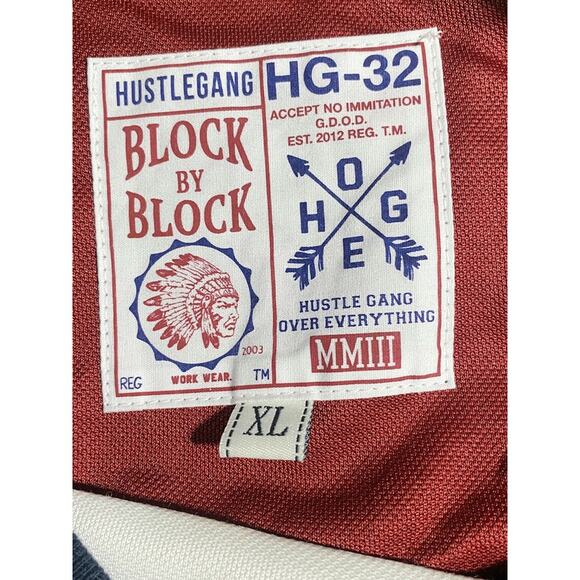 Indian Chief #32 Hustle Gang Hockey Jersey Men's Size XL Block by Block - Picture 3 of 7